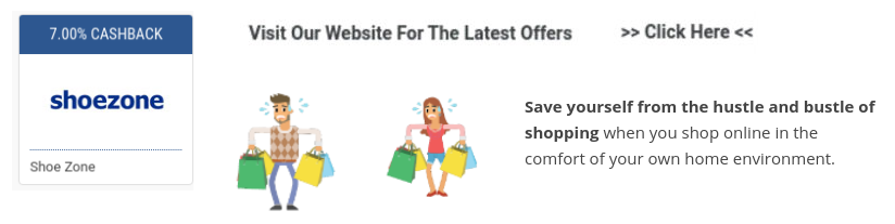 get shoe zone cashback and sales promotions when you shop online