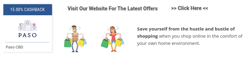 get paso cbd cashback and sales promotions when you shop online