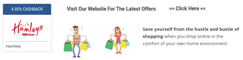get hamleys cashback and sales promotions when you shop online